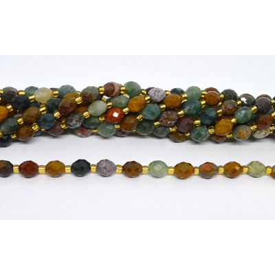 Ocean Jasper Faceted Rice 6x8mm strand 40 beads