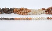 Rainbow Moonstone Polished round 6mm strand 62 beads-beads incl pearls-Beadthemup