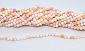 Pink Shell polished round 4mm strand 86 beads-beads incl pearls-Beadthemup