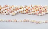 Pink Shell polished round 6mm strand 66 beads-beads incl pearls-Beadthemup