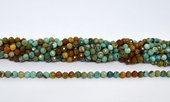 Turquoise shaded faceted round 6mm strand 64 beads-beads incl pearls-Beadthemup