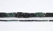Blue Tourmaline shaded faceted round 3mm strand 132 beads-beads incl pearls-Beadthemup