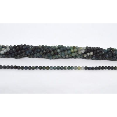 Blue Tourmaline shaded faceted round 4mm strand 102 beads