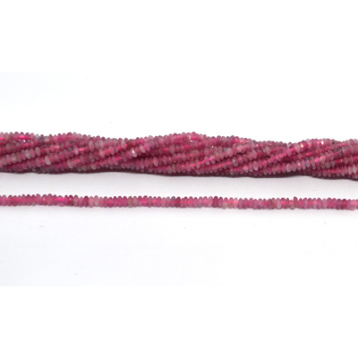 Pink Tourmaline tiny saucer 1x3mm strand 290 beads