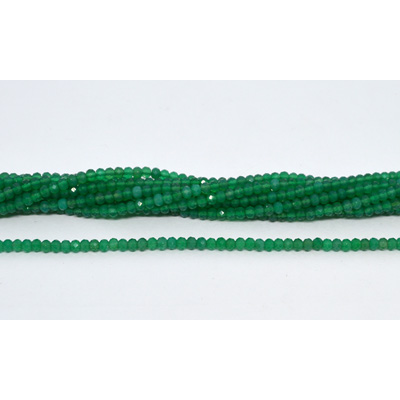 Green Onyx faceted rondel 3x4mm strand 150 beads