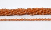 Sunstone  faceted rondel 3x4mm strand 130 beads-beads incl pearls-Beadthemup