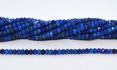 Lapis Lazuli  faceted rondel 3x4mm strand 124 beads-beads incl pearls-Beadthemup