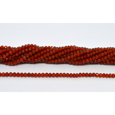 Carnelian  faceted rondel 3x4mm strand 122 beads