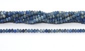 Kyanite  faceted rondel 3x4mm strand 132 beads-beads incl pearls-Beadthemup
