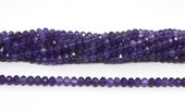 Amethyst Faceted rondel  4x6mm strand 92 beads-beads incl pearls-Beadthemup