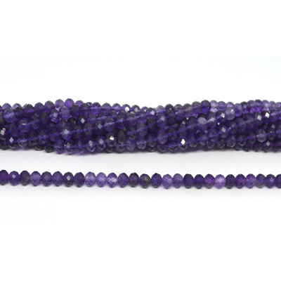 Amethyst Faceted rondel  4x6mm strand 92 beads