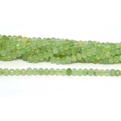 Prehnite faceted rondel 4x6mm strand 80 beads