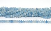 Aqamarine faceted rondel 4x6mm strand 84 beads-beads incl pearls-Beadthemup