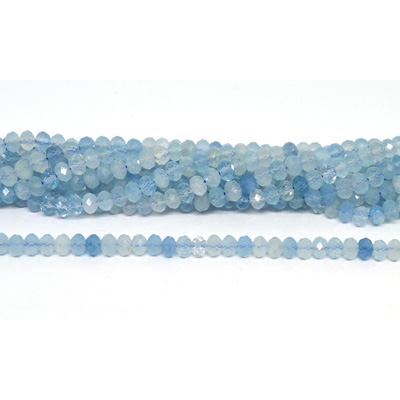 Aqamarine faceted rondel 4x6mm strand 84 beads