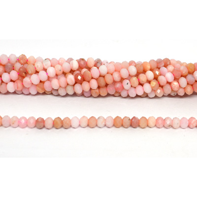 Pink Opal peruvian faceted rondel 3x5mm strand 96 beads