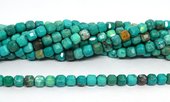 Turquoise (dyed) faceted cube 6mm strand 68 beads-beads incl pearls-Beadthemup