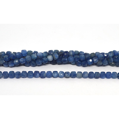 Kyanite faceted cube 4mm strand 82 beads