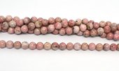 Rhodochrosite Peruvian polished round 6mm strand 60 beads-beads incl pearls-Beadthemup