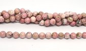 Rhodochrosite Peruvian polished round 8mm strand 46 beads-beads incl pearls-Beadthemup