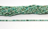 Peruvian Turquoise faceted rondel 2x3mm strand 180 beads-beads incl pearls-Beadthemup