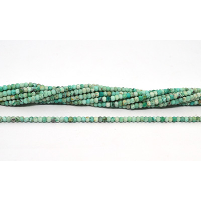 Peruvian Turquoise faceted rondel 2x3mm strand 180 beads