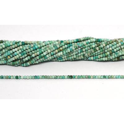 Peruvian Turquoise faceted rondel 2x3mm strand 180 beads