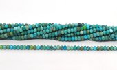 Turquoise faceted rondel 2x3mm strand 174 beads-beads incl pearls-Beadthemup