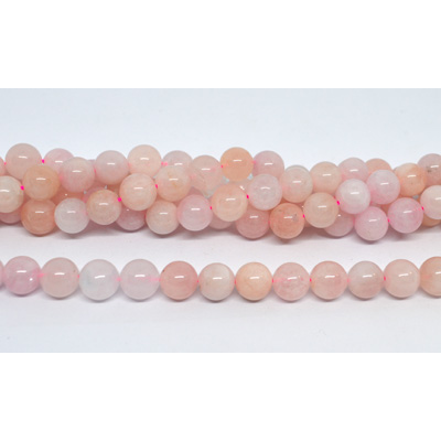 Morganite natural polished round 8mm strand 46 beads