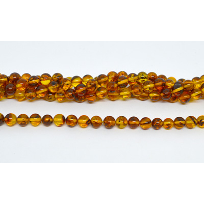 Amber round 6mm strand 60 beads