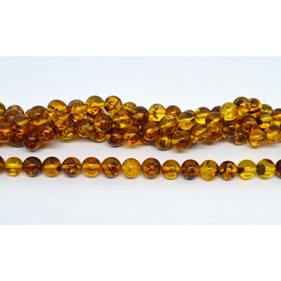 Amber round 8mm strand 50 beads
