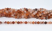 Red Iron/Hematoid Quartz polished round 6mm strand 66 beads-beads incl pearls-Beadthemup
