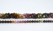 Tourmaline shaded polished round 6mm strand 60 beads-beads incl pearls-Beadthemup