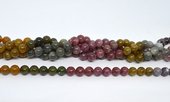 Tourmaline shaded polished round 8mm strand 46 beads-beads incl pearls-Beadthemup