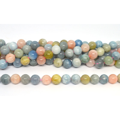 Beryl polished round 14mm strand 27 beads