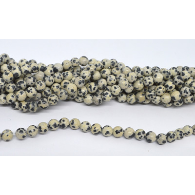 Dalmation Jasper polished round 6mm strand 58 beads