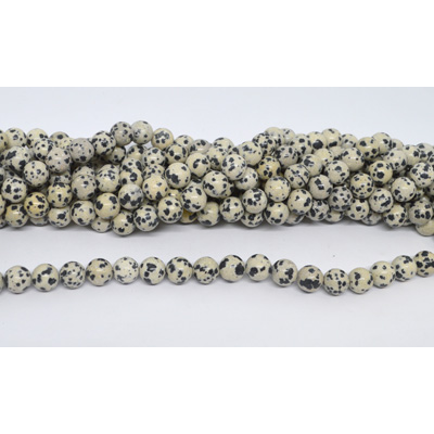 Dalmation Jasper polished round 8mm strand 45 beads
