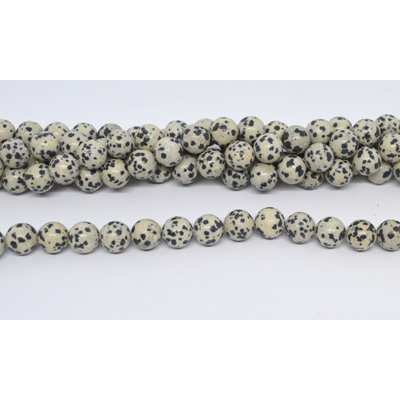 Dalmation Jasper polished round 10mm strand 36 beads