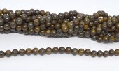 Bronzite polished round 6mm strand 62 beads-beads incl pearls-Beadthemup