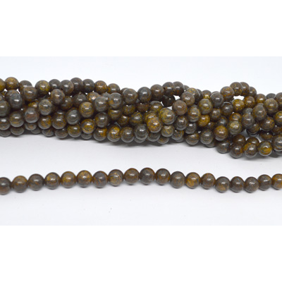 Bronzite polished round 6mm strand 62 beads