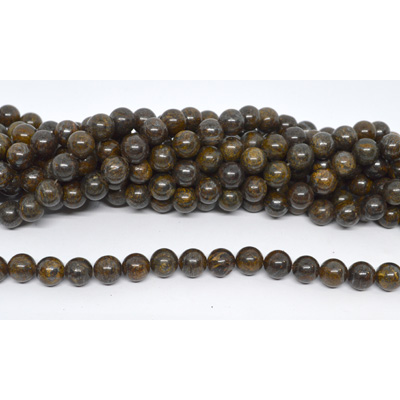 Bronzite polished round 8mm strand 44 beads