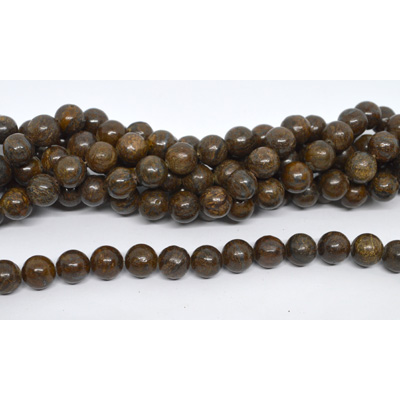 Bronzite polished round 10mm strand 37 beads