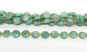 Amazonite Faceted Coin 10mm strand 32 beads-beads incl pearls-Beadthemup