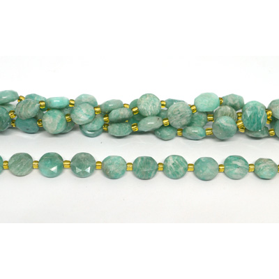 Amazonite Faceted Coin 10mm strand 32 beads
