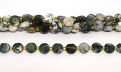Tree agate Faceted Coin 10mm strand 32 beads-beads incl pearls-Beadthemup