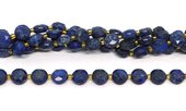 Lapis Lazuli Faceted Coin 10mm strand 32 beads-beads incl pearls-Beadthemup
