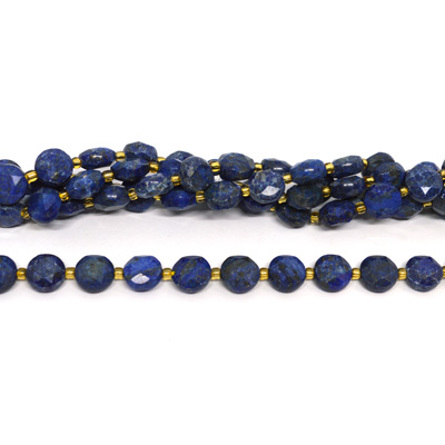 Lapis Lazuli Faceted Coin 10mm strand 32 beads