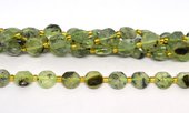 Prehnite Faceted Coin 10mm strand 32 beads-beads incl pearls-Beadthemup