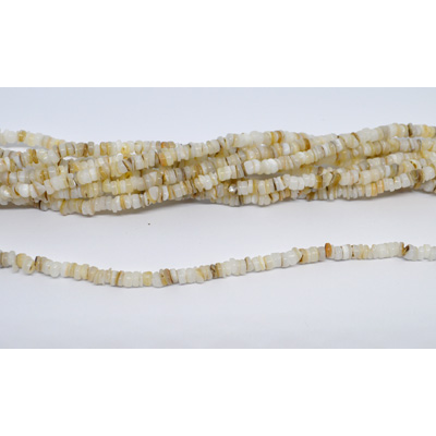 Natural Freshwater Shell rondel/heshi cream 4mm strand 200-250 beads