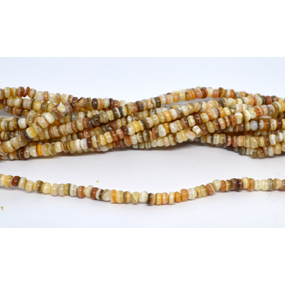 Natural Freshwater Shell rondel/heshi wheat 4.5mm strand 200-250 beads