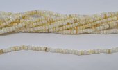 Natural Freshwater Shell rondel/heshi white 3.8mm strand 120-145 beads-beads incl pearls-Beadthemup